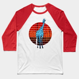 Blue Giraffe and African Sun Baseball T-Shirt